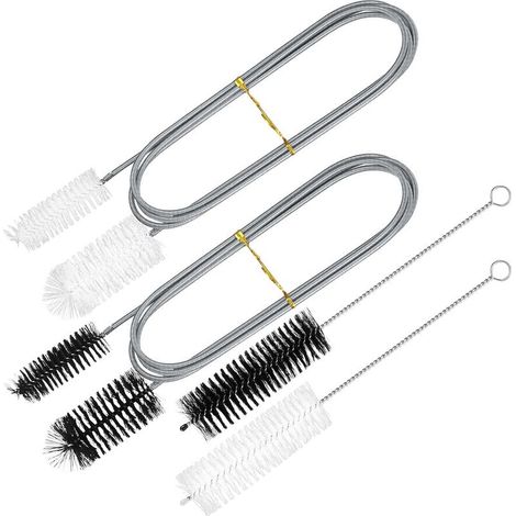 4 Pièces Brosse de Nettoyage pour Aquarium (2 x Brosse à Tuyau à Double Extrémité, 2 x Brosses à Tête Unique), Brosses pour Tuyau d'eau filtrante Aquarium pour Cuisine Maison (1/4)