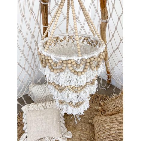 Lampadario in macramè in stile boho 30x80 (1/4)