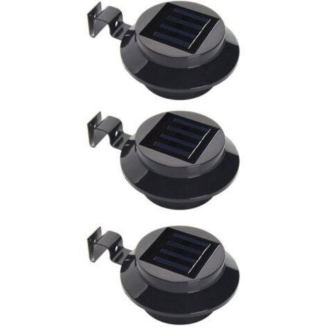 Pack de 3 Lampes Solaires pour Gouttière, Éclairez Votre Jardin ou Terrasse Facilement(Avec vis de fixation) (1/5)