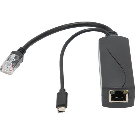 Adaptateur répartiteur PoE actif avec protection d'isolation d'interface USB, compatible IEEE 802.3af, pour la maison et le bureau. (1/5)