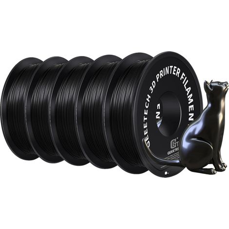 Filament d'imprimante 3D, matériau PLA, finition soyeuse, noir (1/2)