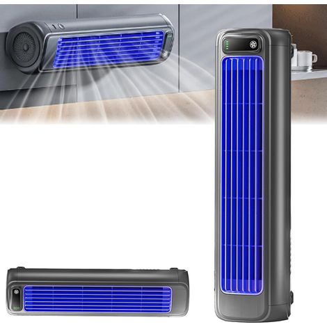 Ventilateur de refroidissement portable pour climatiseur – 3 vitesses, écran tactile LED, silencieux pour chambre/bureau/cuisine/salle de bain (Gris) (1/5)