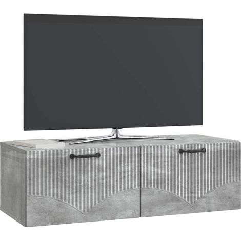 Maison Exclusive - Meuble TV mural Gris béton 98 x 41 x 30 cm Bois d'ingénierie