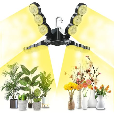 Lampe de Plante 600W, Lampe de Croissance Horticole LED à Spectre Complet pour Culture des Plantes Intérieures, IP65 Étanche, 4 Panneaux Réglables (PPF 96 umol/s, Couverture Vég: 8 Sq Ft) (1/5)