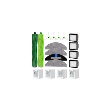 Lot de 18 accessoires de rechange pour aspirateur iRobot Roomba Combo i5 i5+ J5 J5+ I8 I8+ – 2 brosses, 4 filtres HEPA, 4 serpillières, 4 sacs à poussière (1/5)