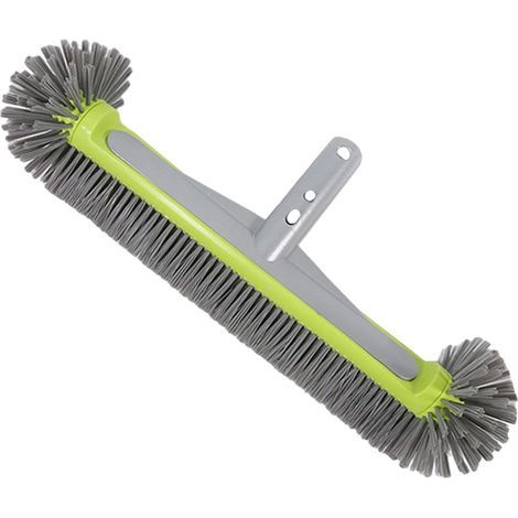 - Cepillo para piscinas - Accesorio de limpieza - Cerdas de nailon hemisféricas - Para paredes y fondo de piscinas - Compatible con varillas extensibles - Negro - 45 x 18 cm (1/5)
