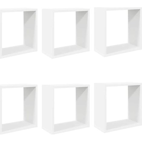 Mensole Parete  Scaffale da parete  Ripiano a Parete a Cubo 6 pz Bianche 30x15x30 cm (1/5)