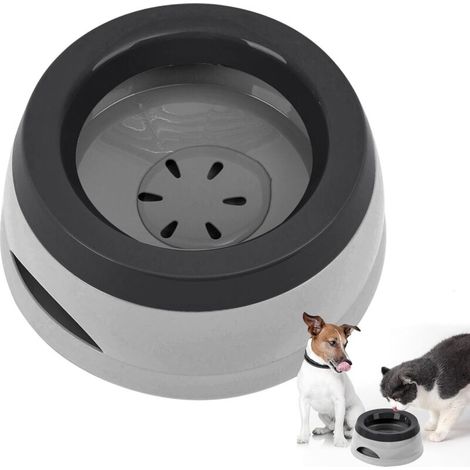 1 Reiseaccessoire für Hunde und Katzen aus grauem Kunststoff, Abmessungen 18,9 L x 8 B x 15,6 H, Anti-Vibrations-Napf 750 ml, abnehmbarer, tragbarer Wasserspender (1/5)