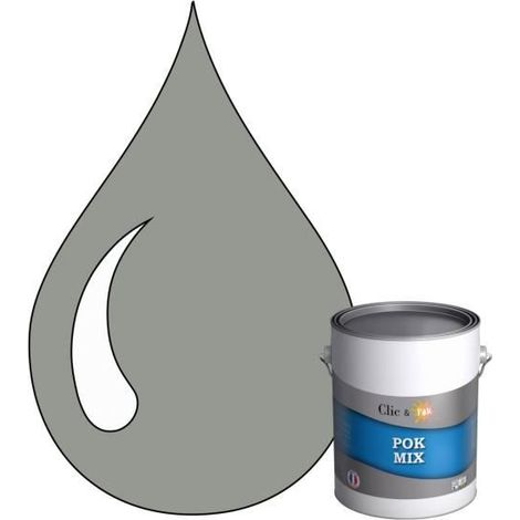 Peinture d'Accroche et Finition 2 en 1 - POK - POK MIX - Acrylique Satinée - RAL 7004 - 1L (1/4)