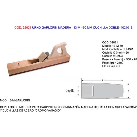 Urko Garlopin Wood 13-M 50 mm doppia lama 4021013