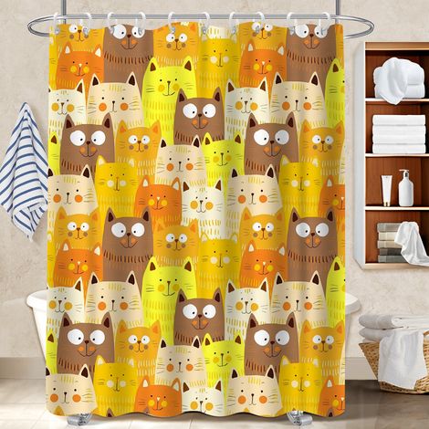 Rideau douche imperméable polyester 180x180 moderne rideau étanche pour une petite salle de bain (1/5)