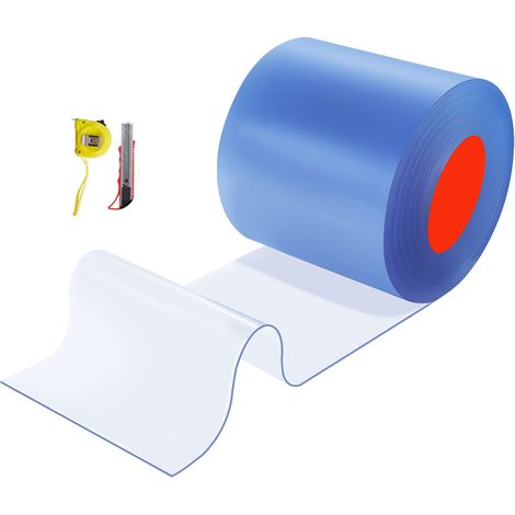 Mophorn Rideau à Lanières PVC 30,8x0,3 m Rouleau Transparent pour Porte, Isolation Thermique et Protection Contre le Vent, Idéal pour Chambres Froides, Supermarchés, Garages et Entrepôts (1/5)