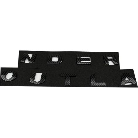 Autocollants en ABS (fibre de carbone) pour voiture, lettres, mots et logo, compatibles avec Mitsubishi Outlander 2023, 2024 et 2025 (capot, emblème, etc.). (1/4)