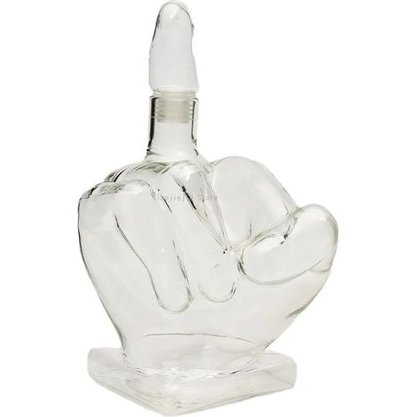 Carafe à whisky en verre transparent en forme de doigt, 1000 ml, idéale pour conserver les spiritueux comme le bourbon et le scotch. Décoration parfaite pour votre bar ou cadeau. (1/5)