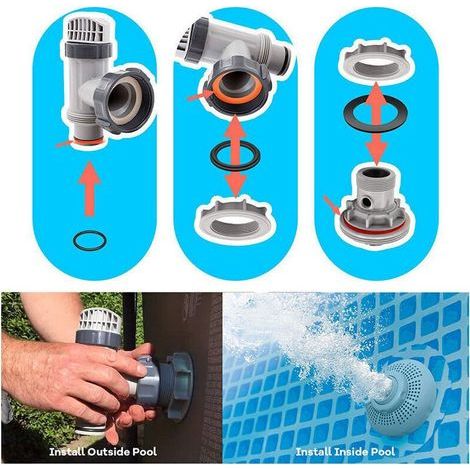 Lot de joints pour vannes d’arrêt et crépines grand modèle compatible Intex – 10255, 10745, 10262 (1/3)