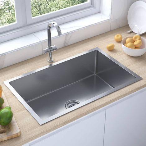 Chic Évier, Evier 1 bac,Lavabo de Cuisine fait main Acier inoxydable -62409 (1/5)