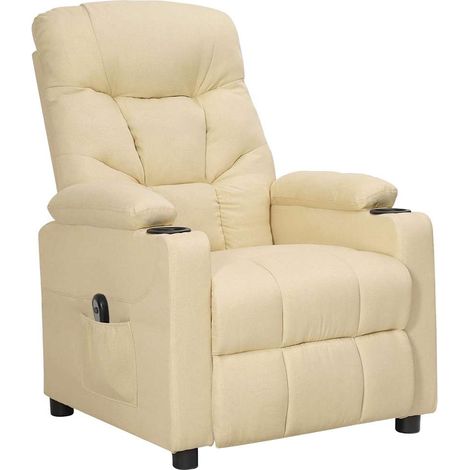 Maison Exclusive - Relaxsessel Elektrisch Creme Stoff (1/5)