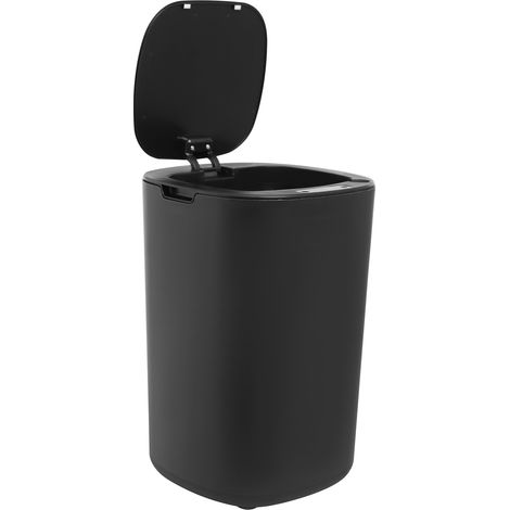 Poubelle à capteur 12L, poubelle automatique avec capteur intelligent, bac à déchets en plastique ABS pour la cuisine, la salle de bain et le bureau (noir) (1/5)