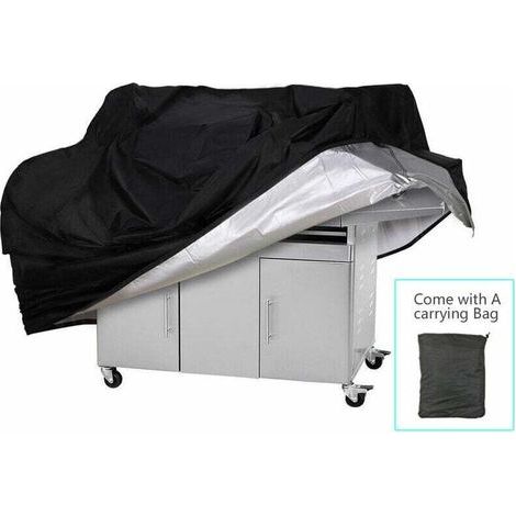 Pair Housse Barbecue, Housse pour Barbecue en Tissu Oxford en polyester enduit d'argent 210D——Cylindrique 4XS (0.14KG) Φ71X56CM (1/4)