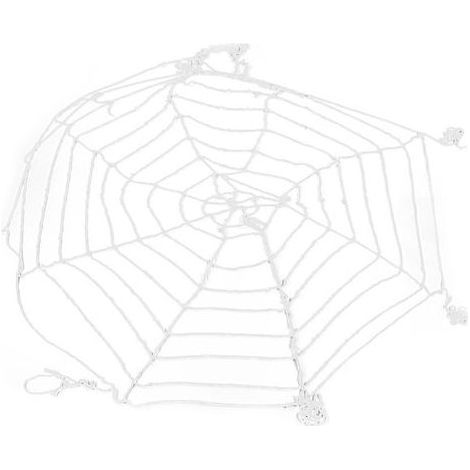 Toiles D'araignée de Décoration D'Halloween de 108 G, Toile D'araignée Ronde en Coton Blanc de 3,6 M pour la Décoration Intérieure et Extérieure D'Halloween de Jardin et la Décoration de Maison Hantée (1/5)