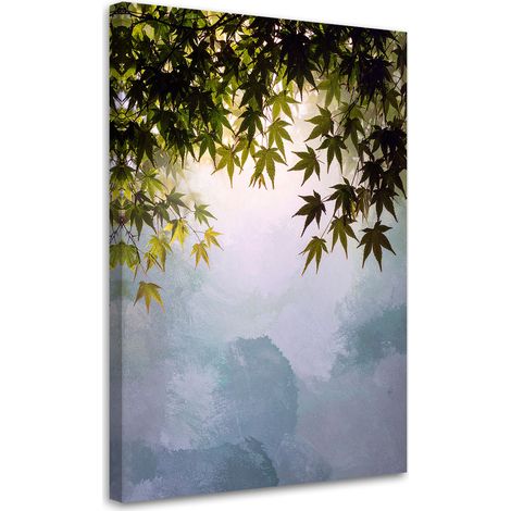 Tableau Moderne, Feuilles vertes d'érable nature plantes,20x30 (1/4)