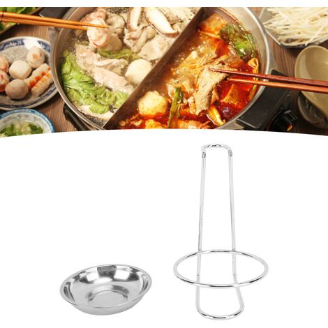Porte-louche en acier inoxydable, porte-louche argenté à une seule tête pour vaisselle à fondue (1/5)