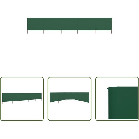 vidaXL Paravent vert - Paravent 5 panneaux Tissu 600 x 160 cm Vert (1/5)