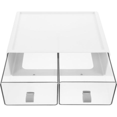 Organisateur de Bureau en Plastique Blanc Décoratif Boîte de Rangement Facile à Transporter et Organiser Grosse Capacité pour Bijoux et Cosmétiques Bureau ou Chambre (1/5)