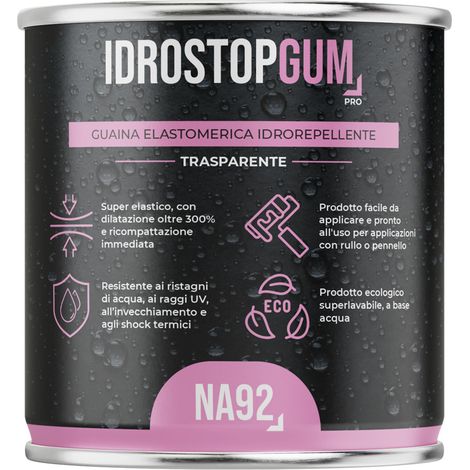 Guaina Gomma Elastomerica Idrorepellente IDROSTOPGUM NA92 LT.1 Trasparente (1/5)