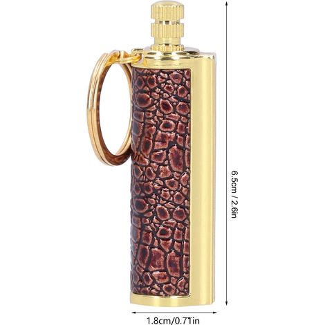 Briquet à Kérosène Antique avec Porte-Clés, Léger et Étanche pour Extérieur - Marron Doré (1/5)