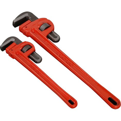 Clé à pipe droite, acier traité thermiquement à haute dureté, rouge, pour l'entretien des conduites d'eau, 0,55 kg/1,2 lb. (1/5)