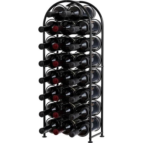 Métal 23 Bouteilles Étagère à Vin Casier à Bouteilles Range Bouteille Porte Bouteille Vin Rangement Bouteille de Vin,Noir (1/5)