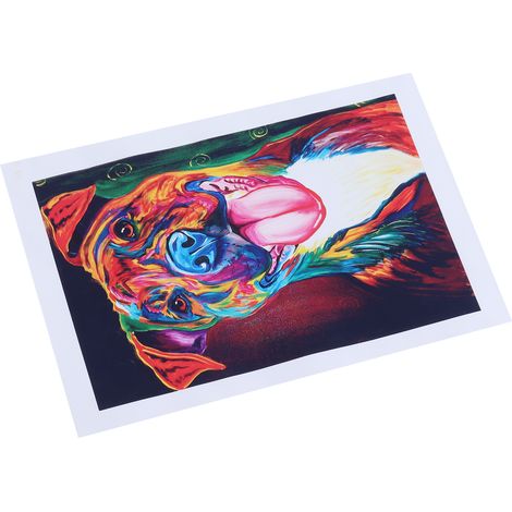 Tableau sur toile sans cadre à motif de chien mignon, idéal pour le salon ou la chambre. (1/5)