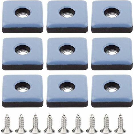 Patin pour meuble,GU.B/bon 24 Pieces Patins Meubles Téflon 25mm Pied de Chaise avec Vis Patins en Téflon PTFE Tampon Chaise Patin Glisseur Pied de Chaise à Visser Carrés pour Bureau Chaise Sol en Bois