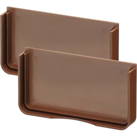 INEFA Dachrinnen Endstück Carport Set rechts und links kastenförmig 12 x 7 x 2cm Braun Dachrinnenzubehör, einfache Montage, Made in Germany