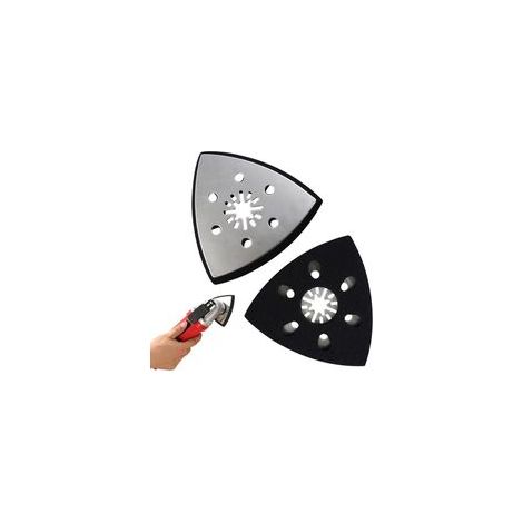 Lot de 2 Patins de Ponçage Triangulaires 93 mm pour Ponceuse Multifonction, Abrasif Fin pour Bois et Murs, Accessoires Universels (1/4)