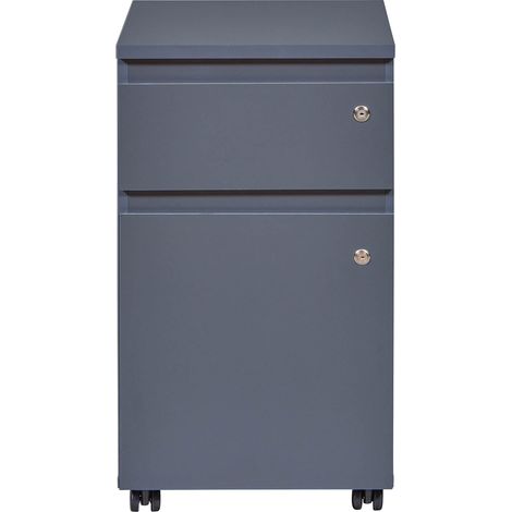 Caisson de bureau en bois coloris gris Anthracite - longueur 44 x profondeur 51x hauteur 76 cm (1/3)