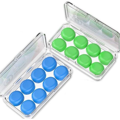 Bouchons D Oreilles - Silicone Medical BPA-Free - Pour Sommeil Natation Avion Environnement Bruyant - 16 Paires (1/5)