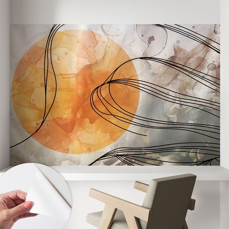 Papier peint autocollant Mural avec colle pour salon et chambre Décoration murale rapide Abstraction harmonieuse 104x70 cm (1/5)