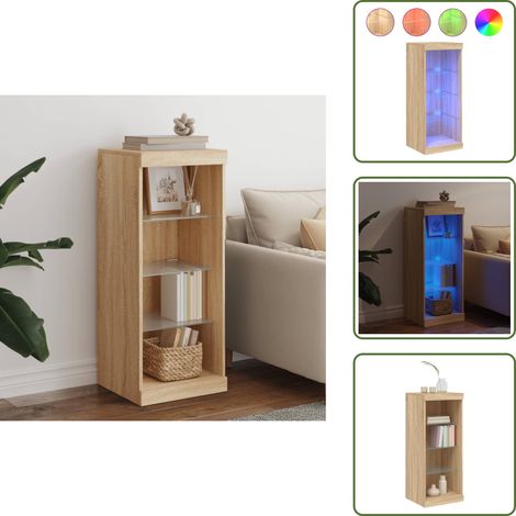 Arredamento moderno - vidaXL Credenza con Luci LED Rovere Sonoma 41x37x100 cm - Credenza con luce