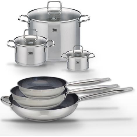 Lot de 3 Poêles céramique Elo Profi Therm Platinum et 3 Faitouts Elo Citrin (1/5)