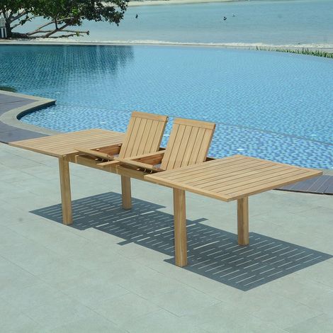 Table extensible teck massif Constantine XL 190/290 x100 cm (1/5)