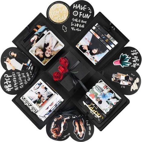 Überraschungsbox, kreative DIY-Explosionsbox, Geschenkbox für Scrapbook und Fotoalbum als Geburtstagsgeschenk, Überraschung zum Öffnen (1/4)