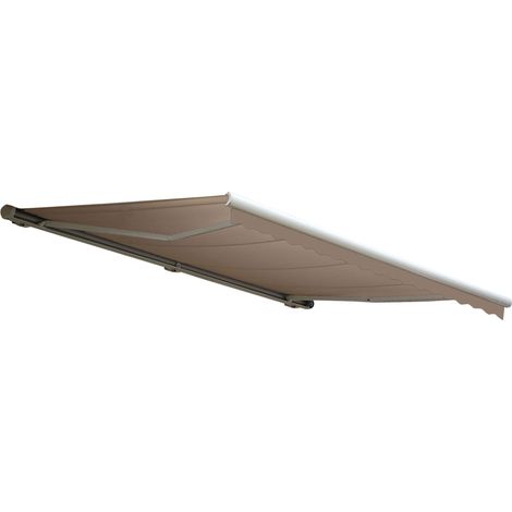 Elektrische Kassetten-Markise HHG-299, Vollkassette Volant 4x3m Polyester Sand (1/5)