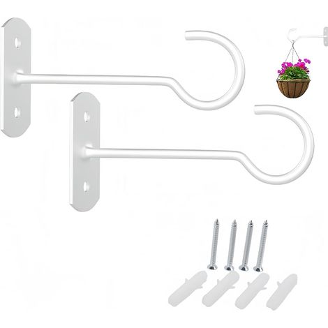 Lot de 2 crochets de plafond pour plantes suspendues, supports muraux carrés, crochets de suspension d'intérieur, lanternes en fer, carillons éoliens, jardinières (1/5)