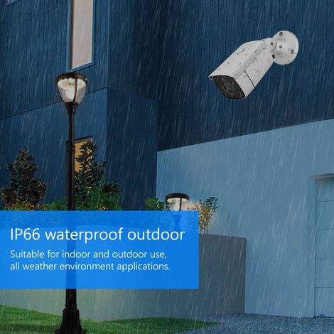 Caméra de sécurité analogique 1080p extérieure étanche IP66, système de surveillance CCTV avec 24 LED infrarouges intégrées et vision nocturne jusqu'à 25 m (82 pieds). (1/2)