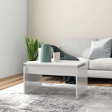808338 vidaXL Coffee Table High Gloss White 68x50x38 cm Engineered Wood (1/5)