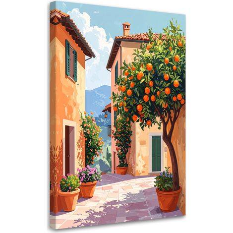 Tabelau sur Toile, Rue italienne Paysage de Toscane,20x30 (1/4)