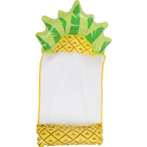 Hamac flottant gonflable pliable et multifonction, motif ananas, idéal pour la plage et la piscine. (1/5)