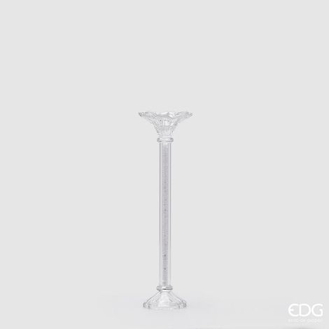 EDG Enzo De Gasperi Portacandela Crystal Fiore H 40 Cm D 9 Cm Natural Trasparente